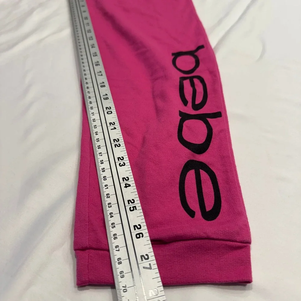 Bebe 2 Piece Lounge Set Logo Sweatshirt Joggers Pink Size Small Excellent